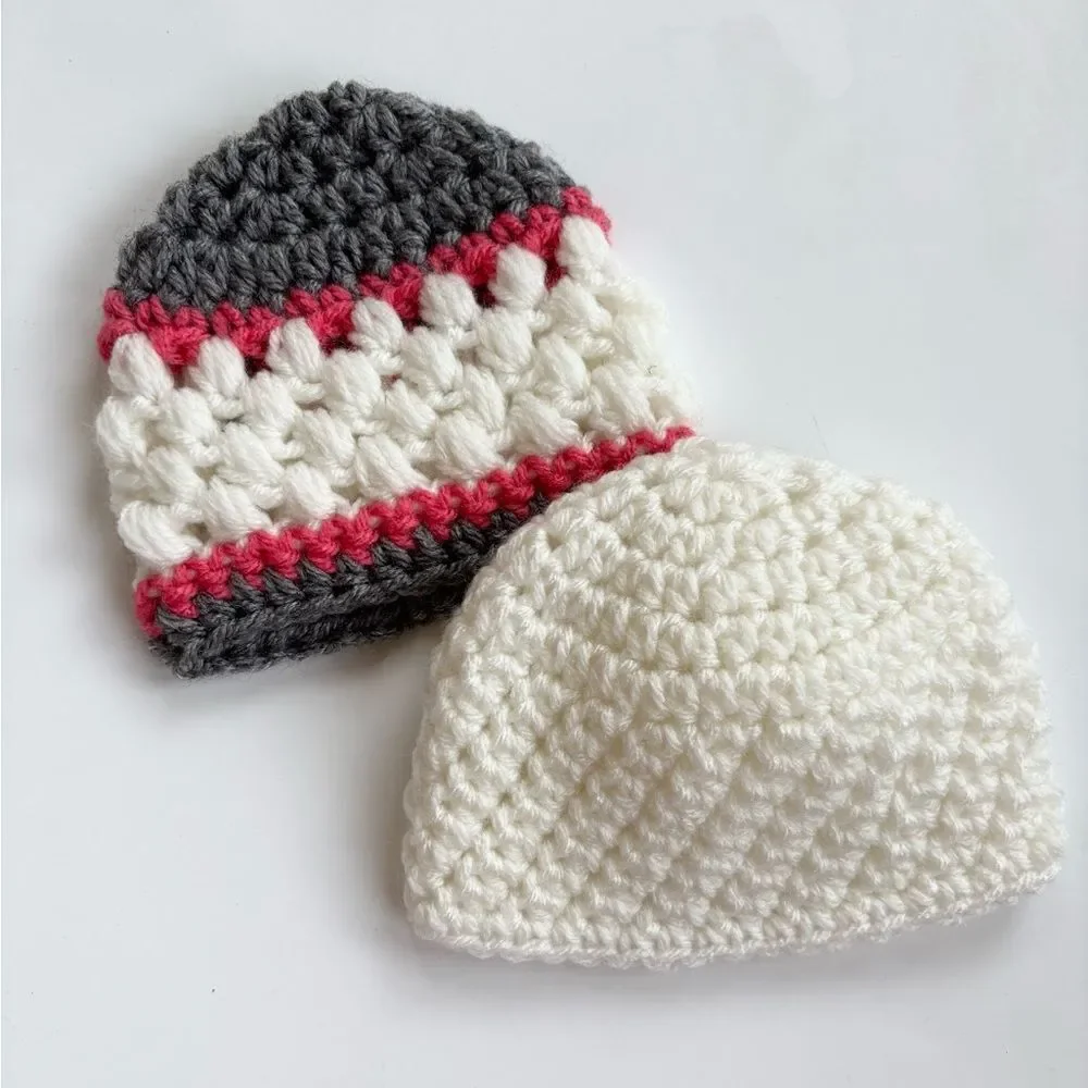 Newborn Crochet Baby Hat Set